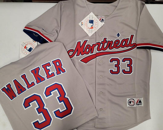 Cooperstown Collection Montreal Expos LARRY WALKER Throwback Baseball Jersey GRAY