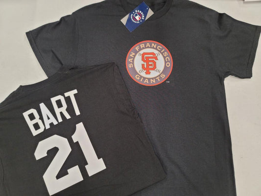 BOYS YOUTH MLB Team Apparel San Francisco Giants JOEY BART Baseball Jersey Shirt BLACK