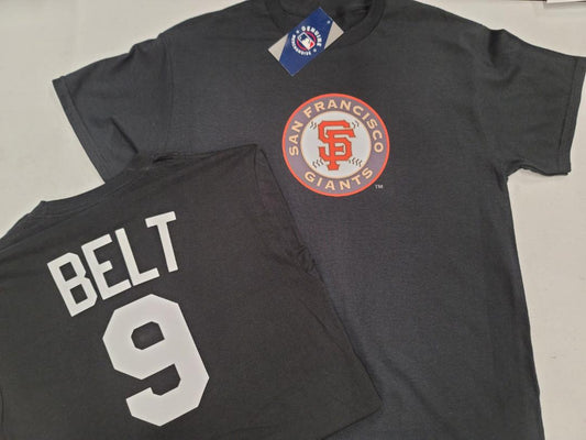 BOYS YOUTH MLB Team Apparel San Francisco Giants BRANDON BELT Baseball Jersey Shirt BLACK
