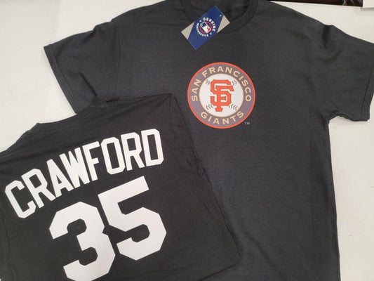 BOYS YOUTH MLB Team Apparel San Francisco Giants BRANDON CRAWFORD Baseball Jersey Shirt BLACK