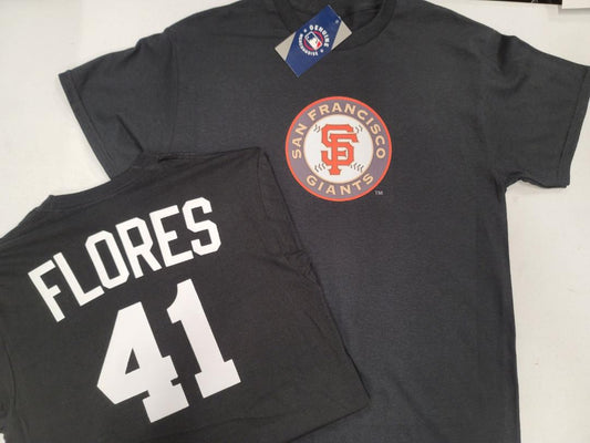 Mens MLB Team Apparel San Francisco Giants WILMER FLORES Baseball Shirt BLACK