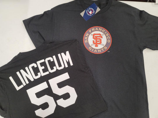Mens MLB Team Apparel San Francisco Giants TIM LINCECUM Baseball Shirt BLACK
