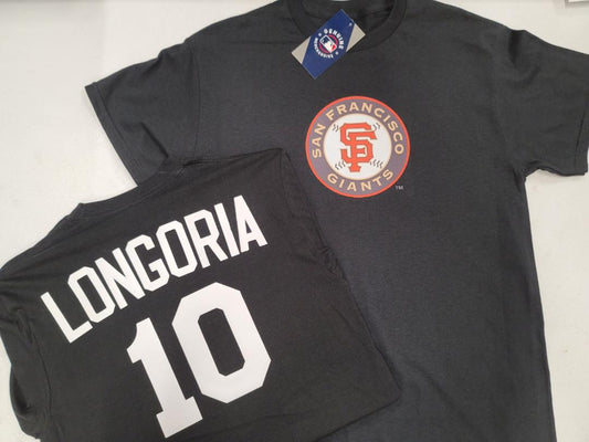 Mens MLB Team Apparel San Francisco Giants EVAN LONGORIA Baseball Shirt BLACK