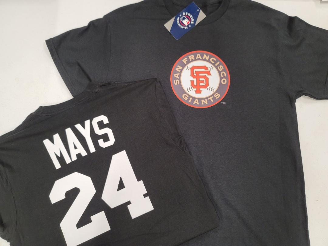 Mens MLB Team Apparel San Francisco Giants WILLIE MAYS Baseball Shirt BLACK