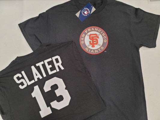 Mens MLB Team Apparel San Francisco Giants AUSTIN SLATER Baseball Shirt BLACK