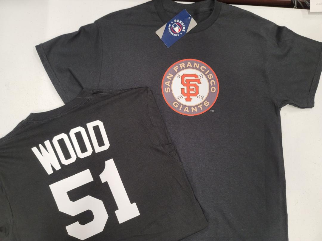 Mens MLB Team Apparel San Francisco Giants ALEX WOOD Baseball Shirt BLACK