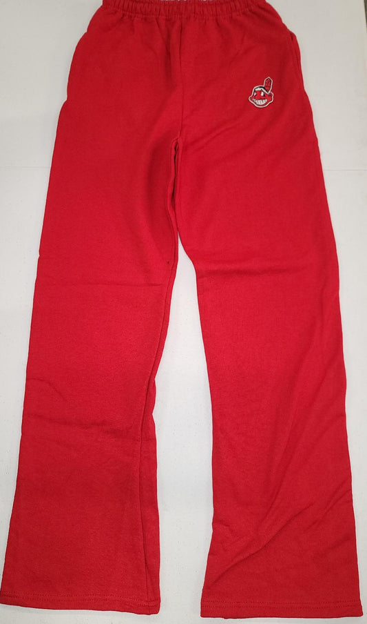 Mens MLB Team Apparel CLEVELAND INDIANS Full Length SWEATPANTS New RED