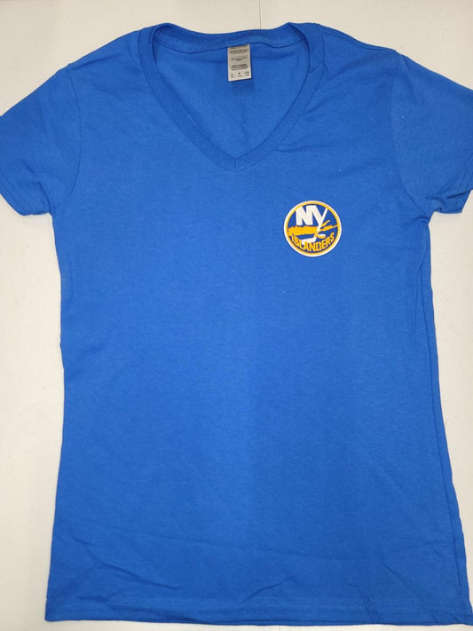 Womens NHL Team Apparel NEW YORK ISLANDERS V-Neck Hockey Shirt ROYAL