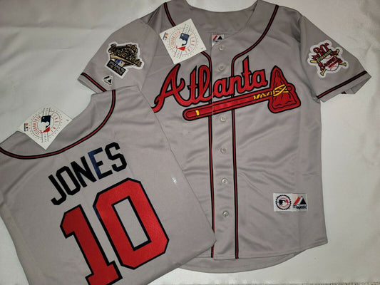 Men's Mitchell & Ness Chipper Jones 1995 Atlanta Braves Authentic Home  Jersey