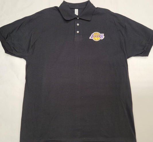 Mens NBA Team Apparel LOS ANGELES LAKERS Basketball Polo Golf Shirt BLACK