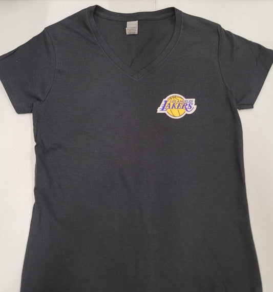 Womens NBA Team Apparel LOS ANGELES LAKERS V-Neck Basketball Shirt BLACK