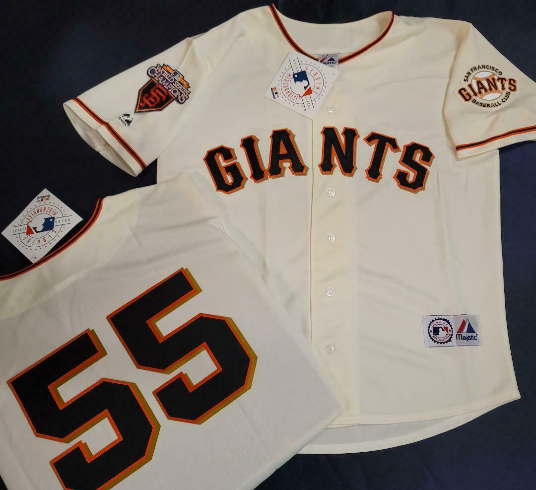 Majestic San Francisco Giants TIM LINCECUM 2010 World Series Sewn Baseball Jersey CREAM