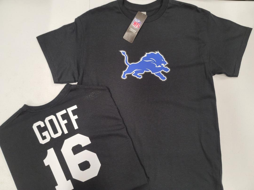 Mens NFL Team Apparel Detroit Lions JARED GOFF Football Jersey Shirt BLACK