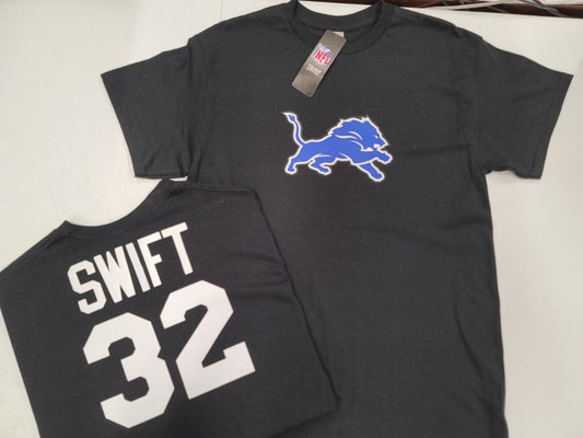 Mens NFL Team Apparel Detroit Lions D'ANDRE SWIFT Football Jersey Shirt BLACK