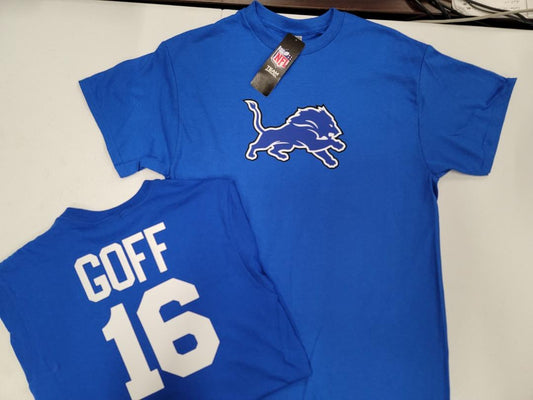 Mens NFL Team Apparel Detroit Lions JARED GOFF Football Jersey Shirt ROYAL