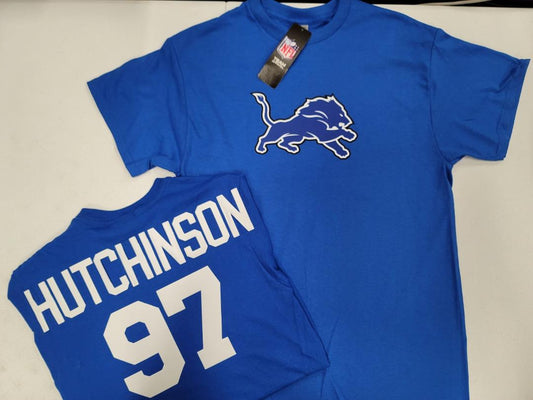 Mens NFL Team Apparel Detroit Lions AIDEN HUTCHINSON Football Jersey Shirt ROYAL