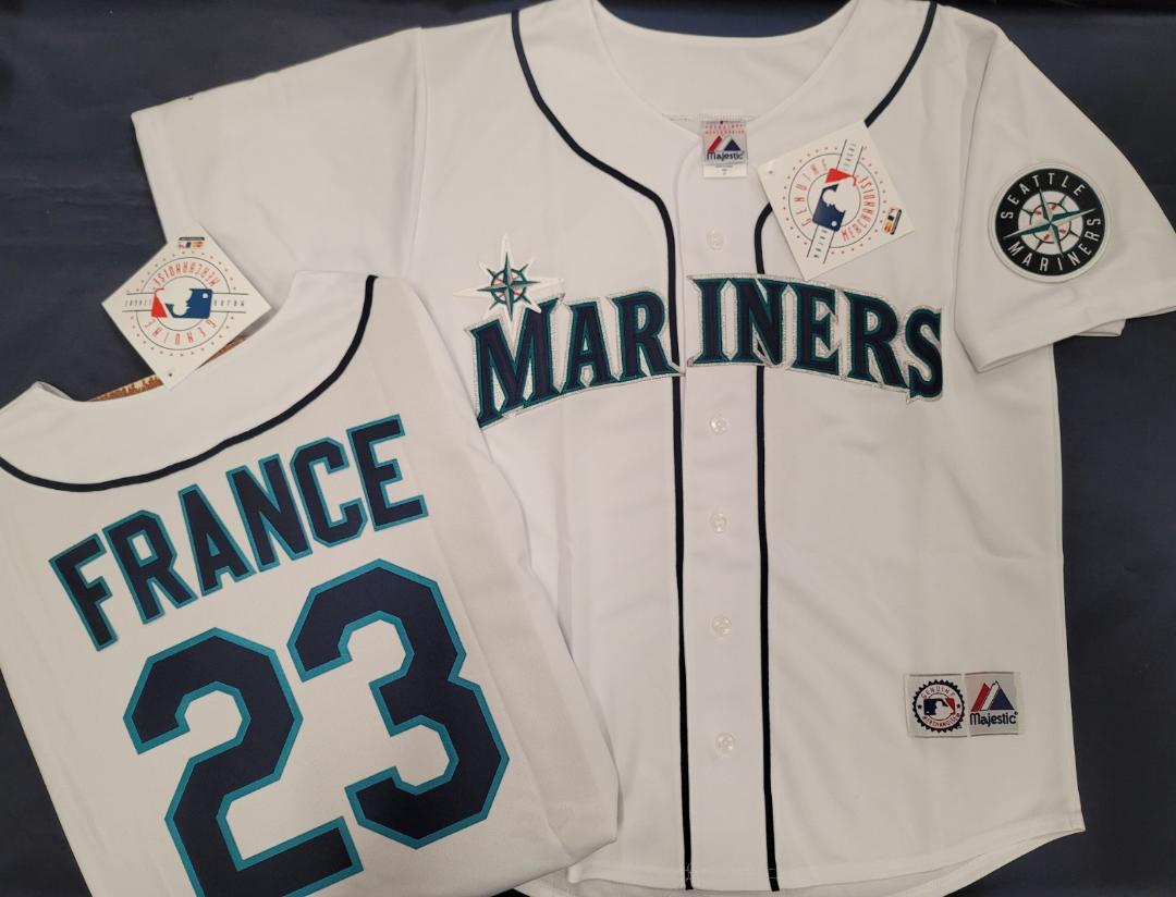 Majestic Seattle Mariners TY FRANCE Sewn Baseball JERSEY WHITE