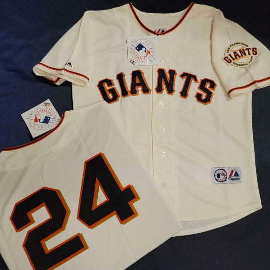 Majestic San Francisco Giants WILLIE MAYS Sewn Baseball Jersey CREAM