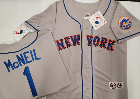Mens Majestic New York Mets JEFF McNEIL Baseball Jersey GRAY New
