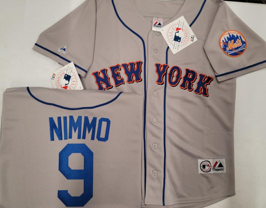 Mens Majestic New York Mets BRANDON NIMMO Baseball Jersey GRAY New