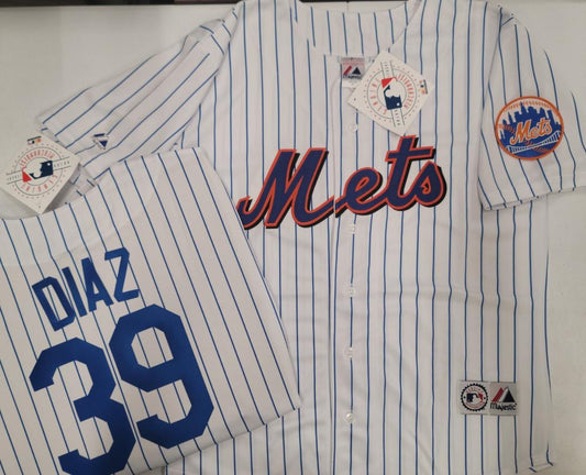 Mens Majestic New York Mets EDWIN DIAZ Baseball Jersey WHITE P/S New