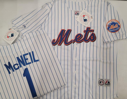 Mens Majestic New York Mets JEFF McNEIL Baseball Jersey WHITE P/S New