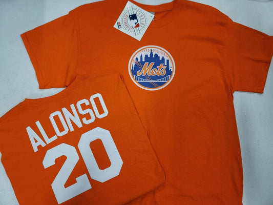 Mens MLB Team Apparel New York Mets PETE ALONSO Baseball Shirt ORANGE