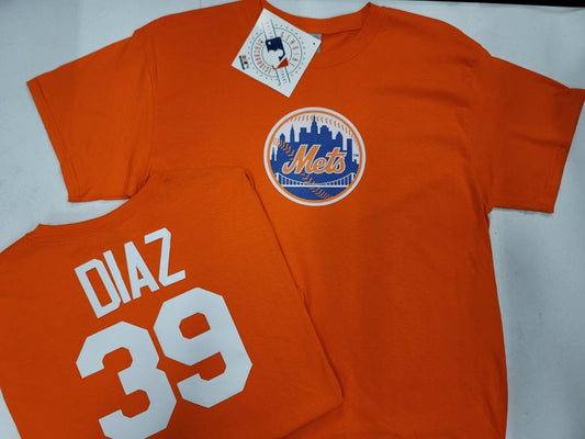 BOYS YOUTH MLB Team Apparel New York Mets EDWIN DIAZ Baseball Jersey Shirt ORANGE