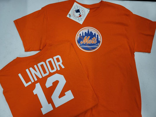Mens MLB Team Apparel New York Mets FRANCISCO LINDOR Baseball Shirt ORANGE