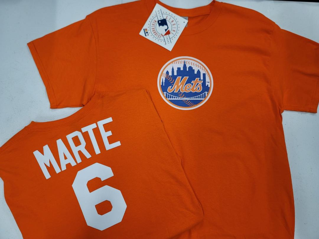 Mens MLB Team Apparel New York Mets STARLING MARTE Baseball Shirt ORANGE