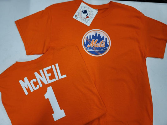 BOYS YOUTH MLB Team Apparel New York Mets JEFF McNEIL Baseball Jersey Shirt ORANGE