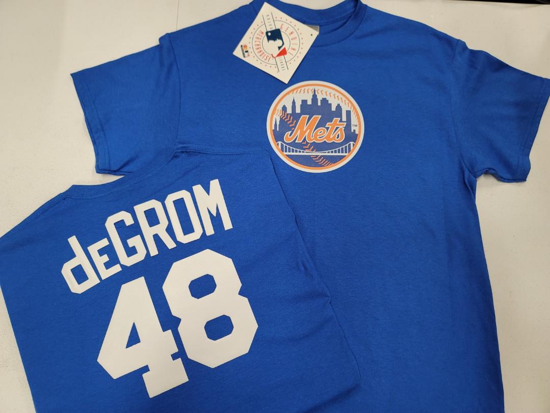 Mens MLB Team Apparel New York Mets JACOB DEGROM Baseball Shirt ROYAL