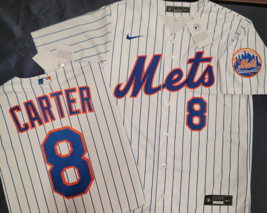 Mens Nike New York Mets GARY CARTER Baseball Jersey WHITE P/S New