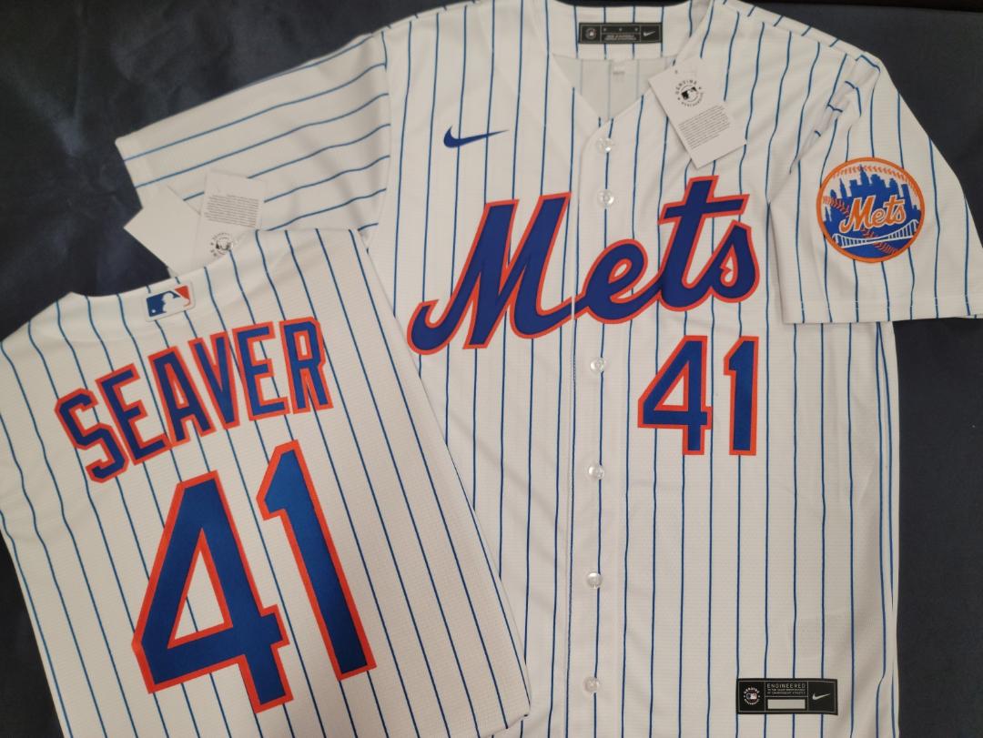 Mens Nike New York Mets TOM SEAVER Baseball Jersey WHITE P/S New –