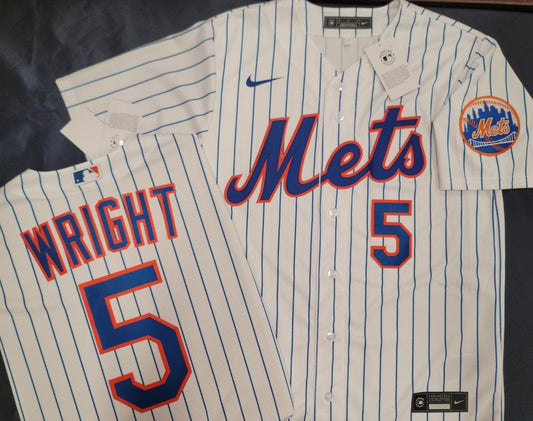 Mens Nike New York Mets DAVID WRIGHT Baseball Jersey WHITE P/S New