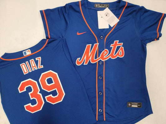 WOMENS Nike New York Mets EDWIN DIAZ Sewn Baseball Jersey ROYAL