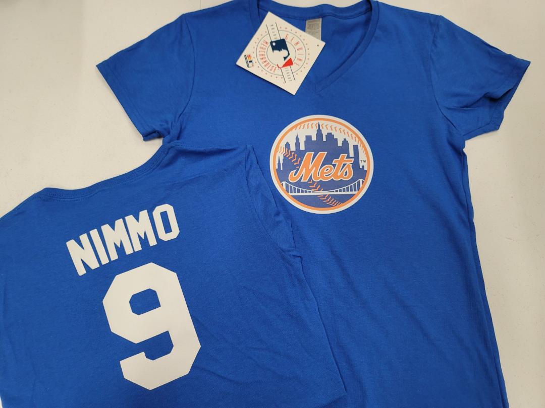 MLB Team Apparel Womens New York Mets BRANDON NIMMO V-Neck Baseball Shirt ROYAL