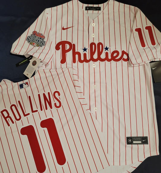 Jimmy Rollins 2009 Philadelphia Phillies World Series Home & Road Men's  Jersey