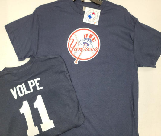 Mens MLB Team Apparel New York Yankees ANTHONY VOLPE Baseball Shirt NAVY