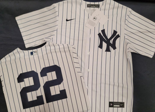 Mens NIKE New York Yankees HARRISON BADER Sewn Baseball Jersey WHITE