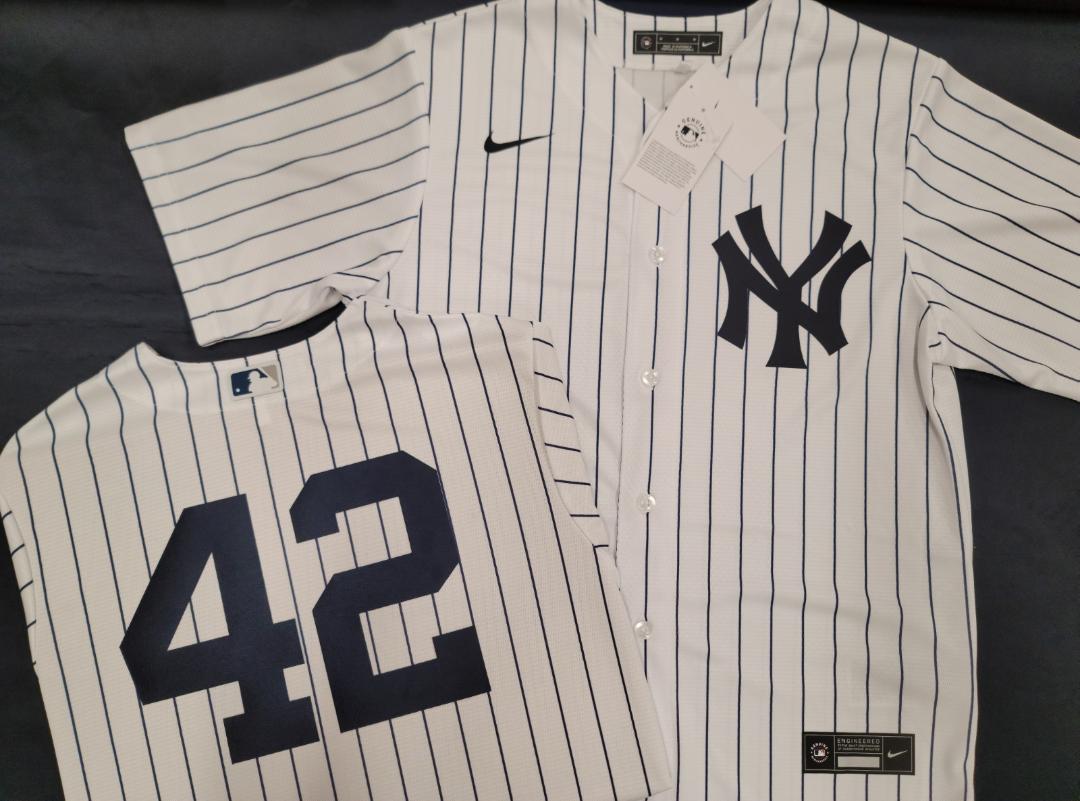 Mens NIKE New York Yankees MARIANO RIVERA Sewn Baseball Jersey WHITE