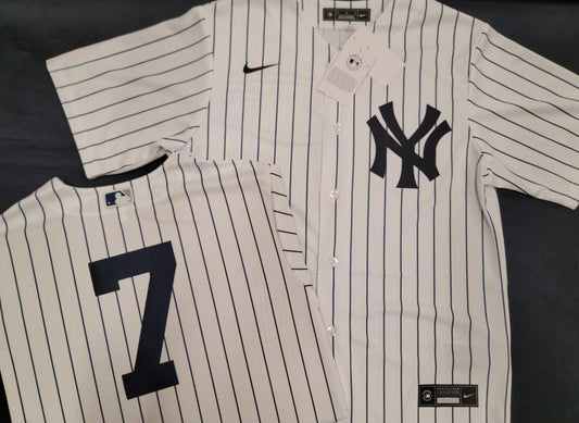 Mens NIKE New York Yankees MICKEY MANTLE Sewn Baseball Jersey WHITE