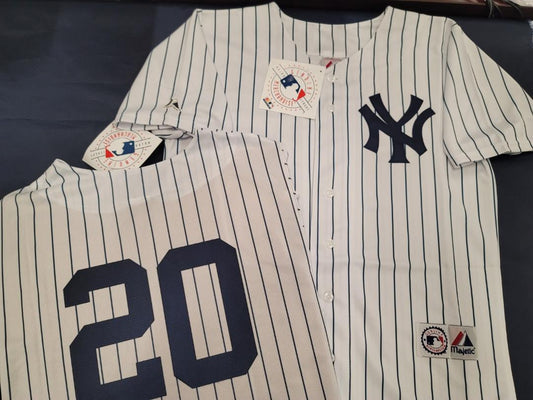 Majestic New York Yankees BUCKY DENT Sewn Baseball JERSEY White P/S