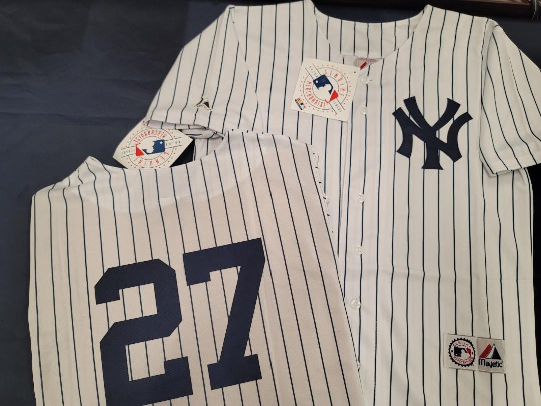 Majestic New York Yankees CATFISH HUNTER Sewn Baseball JERSEY White P/S