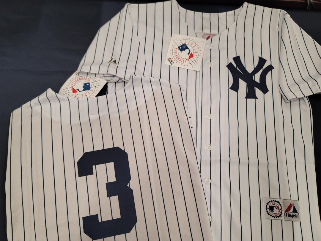 Majestic New York Yankees BABE RUTH Sewn Baseball JERSEY White P/S
