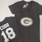 NFL Team Apparel Womens Green Bay Packers RANDELL COBB V-Neck Football Shirt BLACK