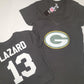 NFL Team Apparel Womens Green Bay Packers ALLEN LAZARD V-Neck Football Shirt BLACK