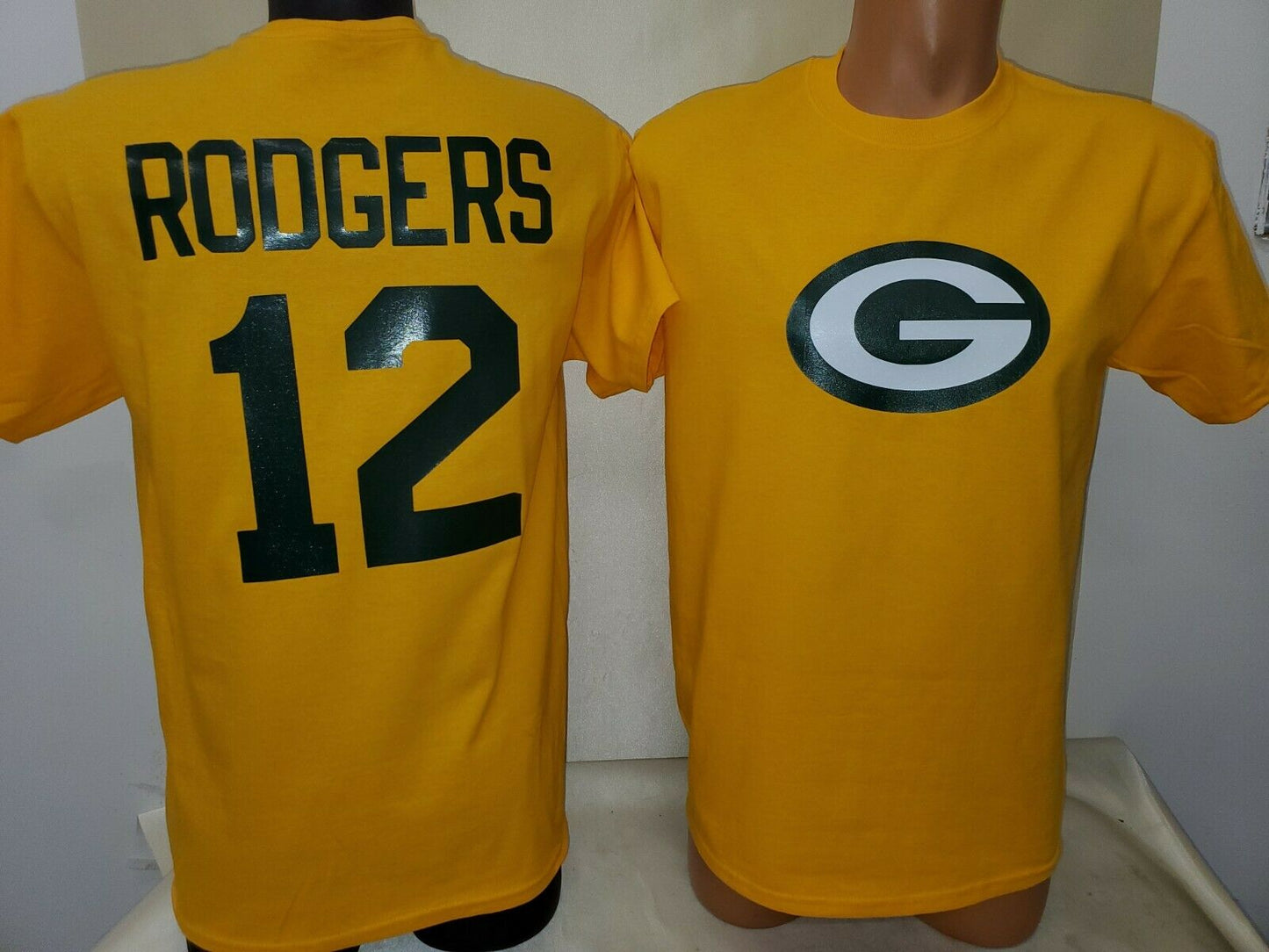 Mens NFL Team Apparel Green Bay Packers AARON RODGERS Football Jersey Shirt GOLD