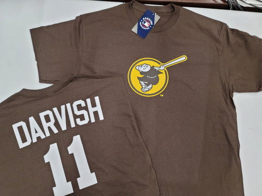 Mens MLB Team Apparel San Diego Padres YU DARVISH Baseball Shirt BROWN