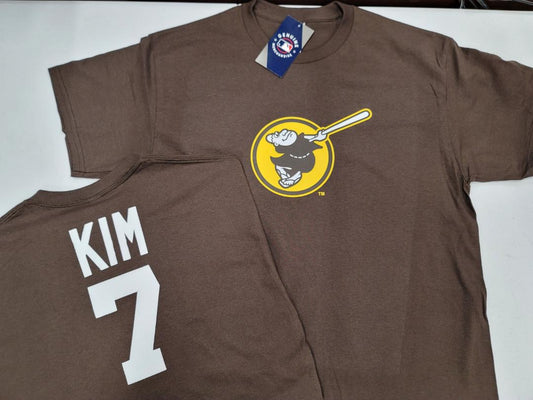 Mens MLB Team Apparel San Diego Padres HA-SEONG KIM Baseball Shirt BROWN